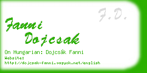 fanni dojcsak business card